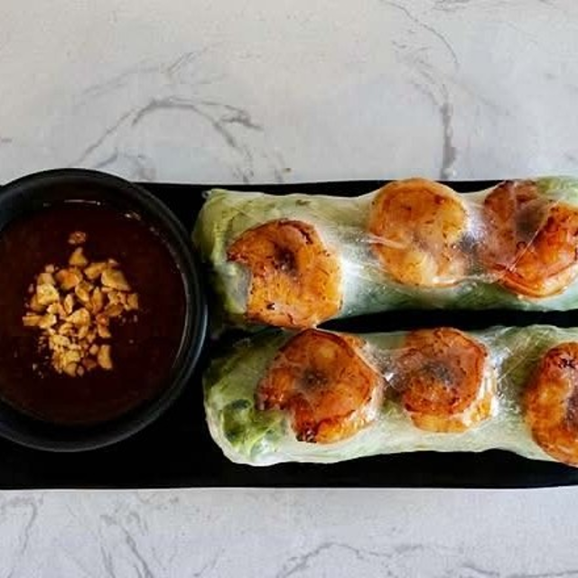 Spring Rolls with Grilled Shrimp.