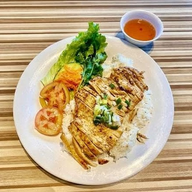 Grilled Chicken Rice Plate.