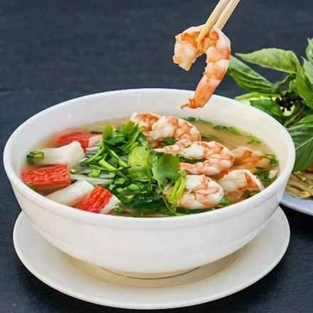 Shrimp and Krabmeat Noodle Soup.