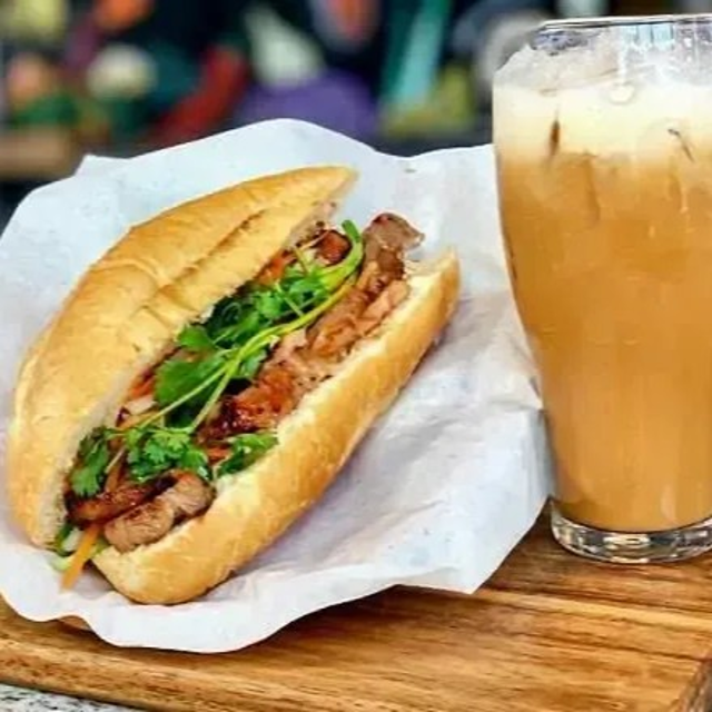 Grilled Pork Sub with French Fries.