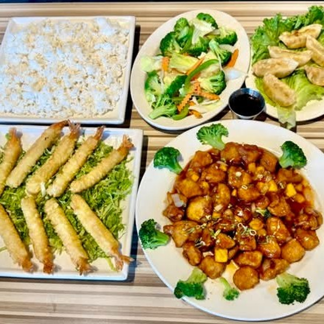 Meal Plan B - Tempura Shrimp & Orange Chicken.