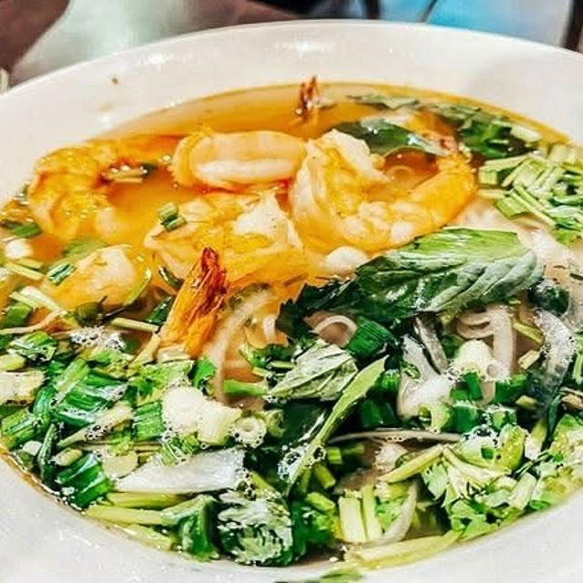 Grilled Shrimp Noodle Soup.