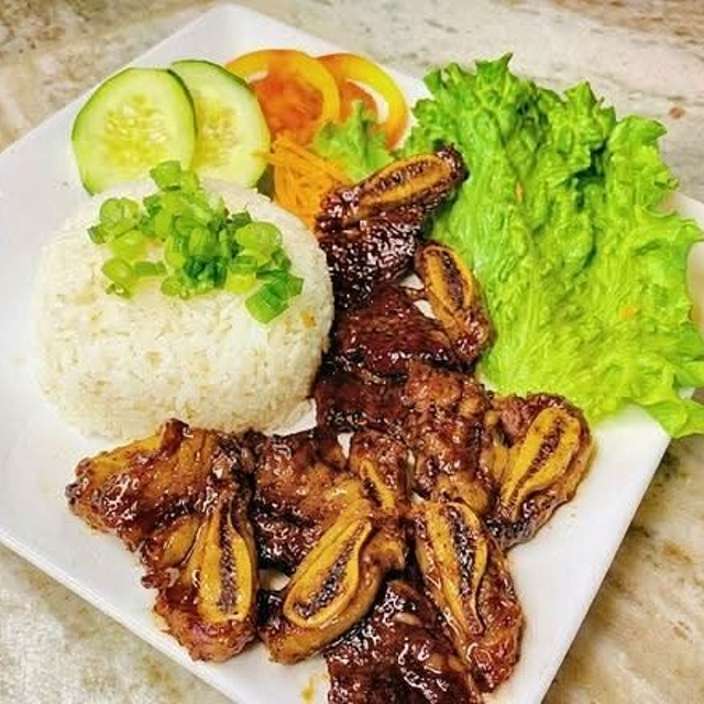 Grilled Korean BBQ Meat Rice Plate.